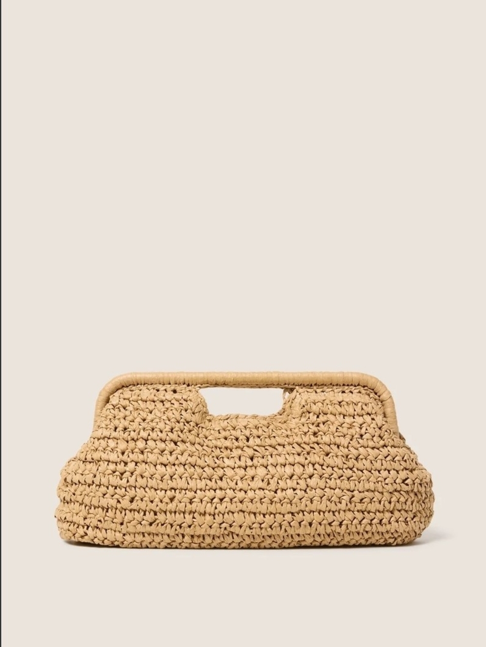 Cult Gaia Aurora Large Raffia Clutch Bag